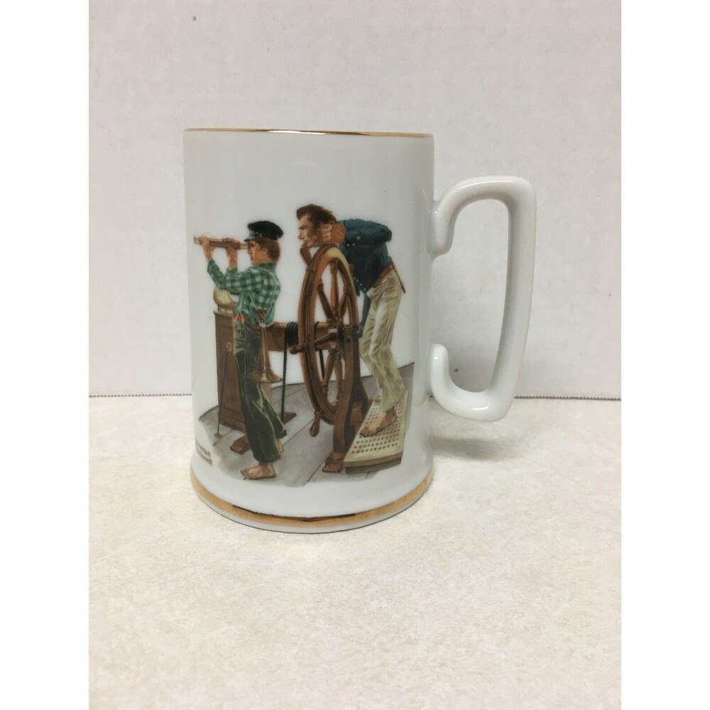 Norman Rockwell Museum Collection 1985 River Pilot Mug Excellent Condition 12oz